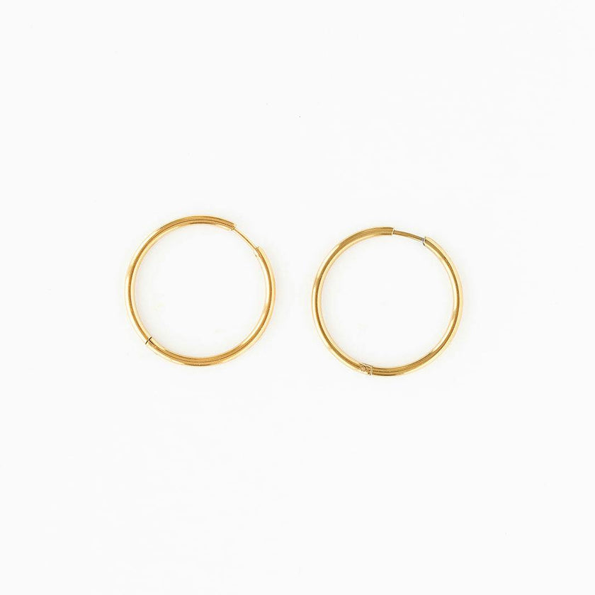 Thin Gold Hoop 8mm Earrings