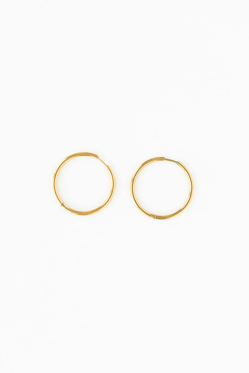 Thin Gold Hoop 8mm Earrings