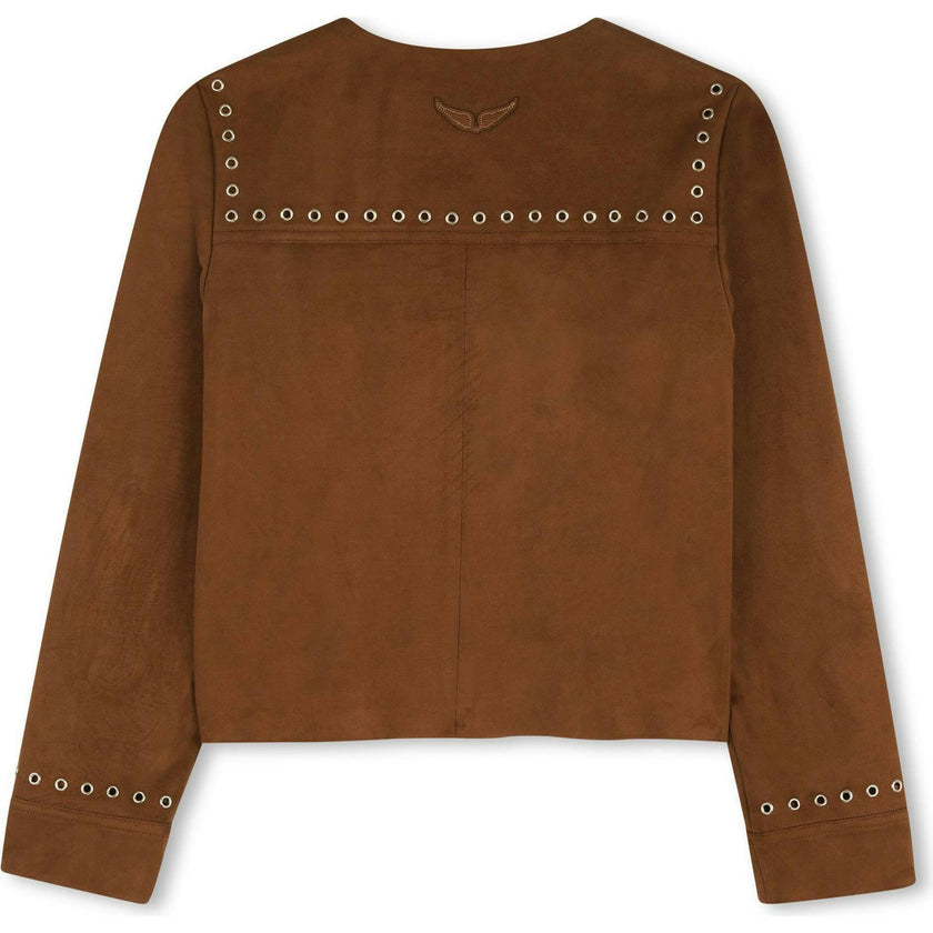 ZADIG & VOLTAIRE Faux Suede Cowgirl Jacket - Nuthatch