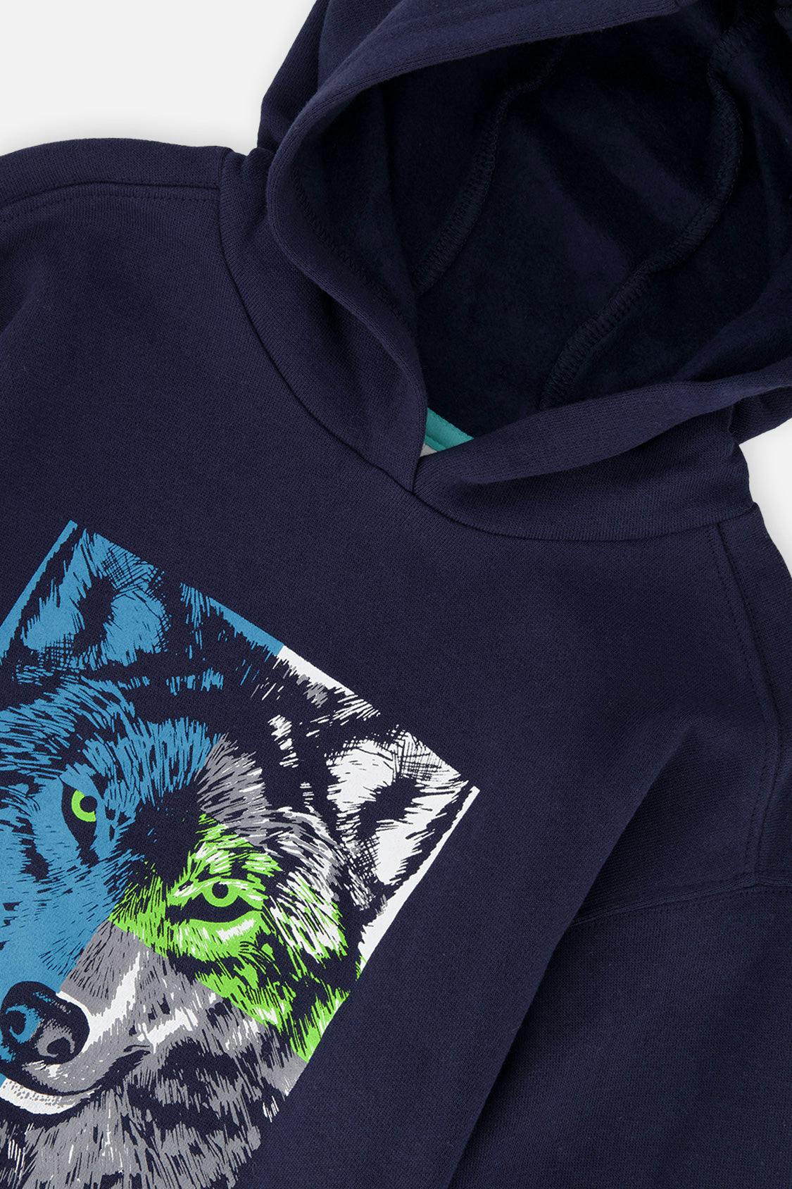 Fleece Hooded Sweatshirt Dark Blue