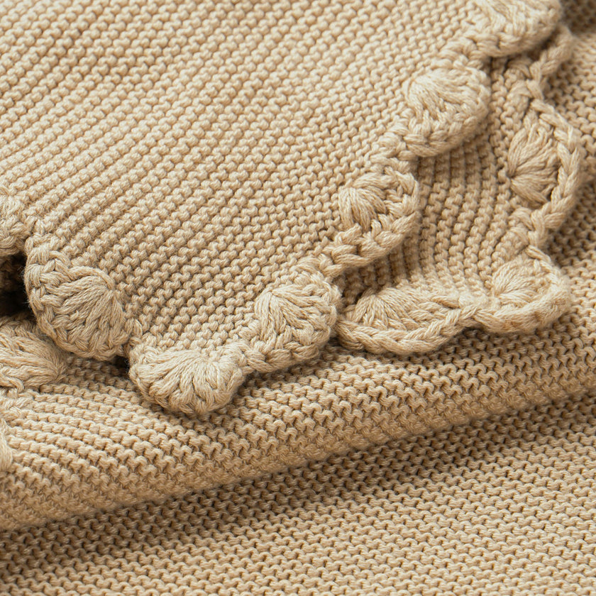 Organic Cotton Scalloped Baby Blanket