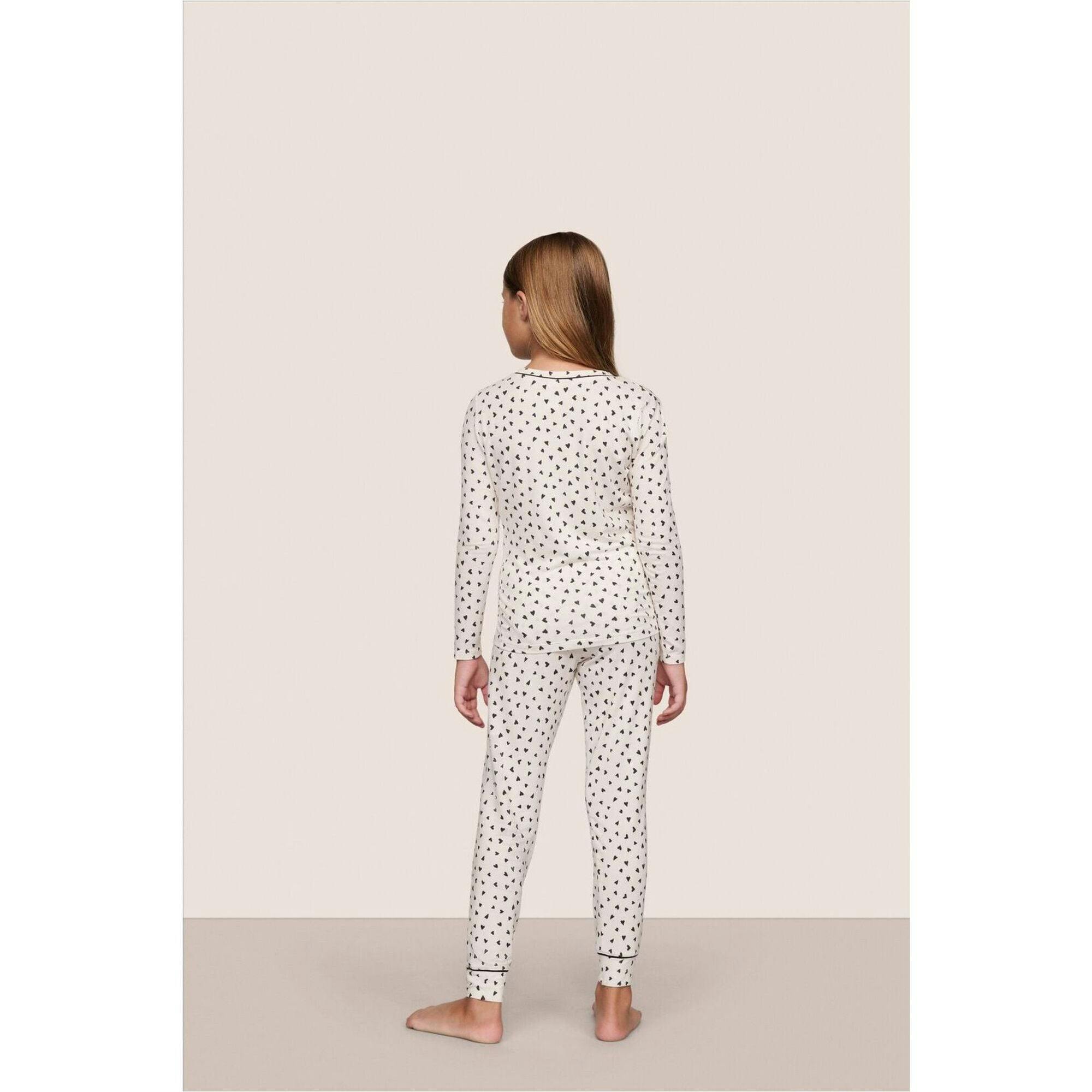 Kids Printed TENCEL™ Modal Unisex Long PJ Set, White