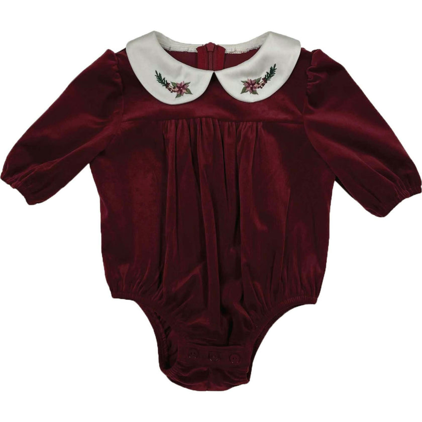Velvet Butter Peter Pan Collar Long Sleeve Romper