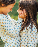 The Organic Long Sleeve Pajama Set [Marigold Block Floral]