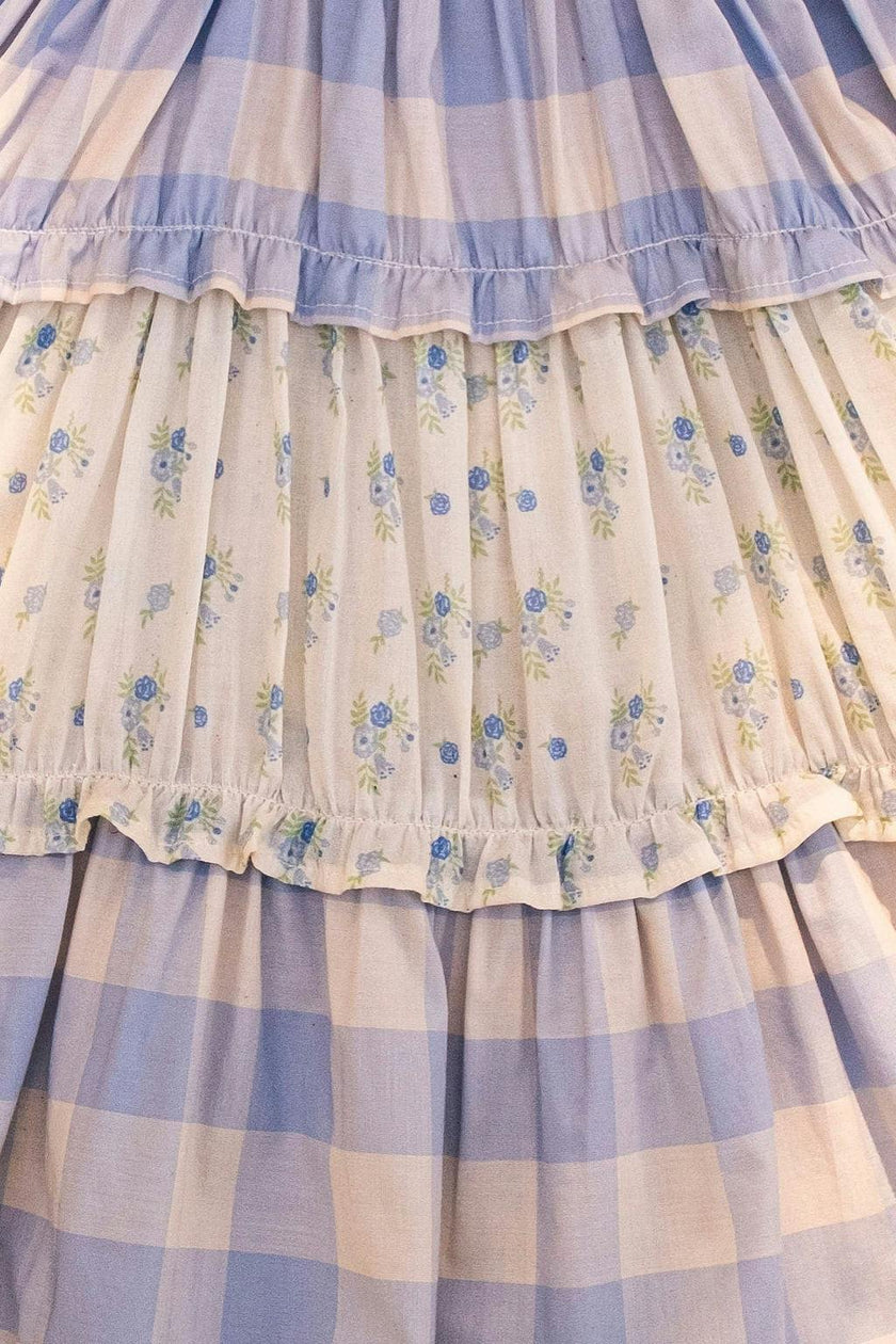 Amber Dress in Blue Gingham