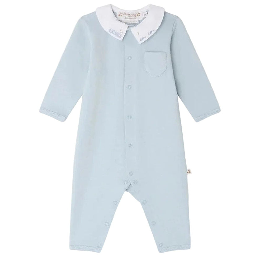 BONPOINT Anton Train Pajamas - Bleu Moyen