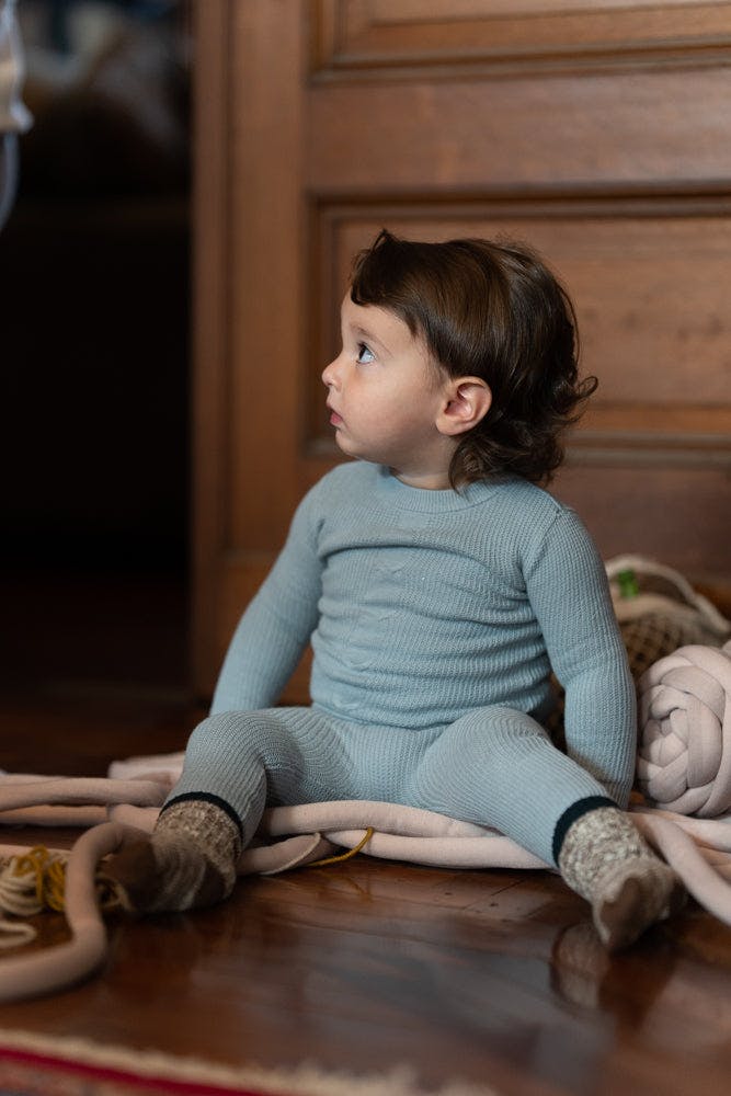 Braided Rope Knit Long Sleeve Footie