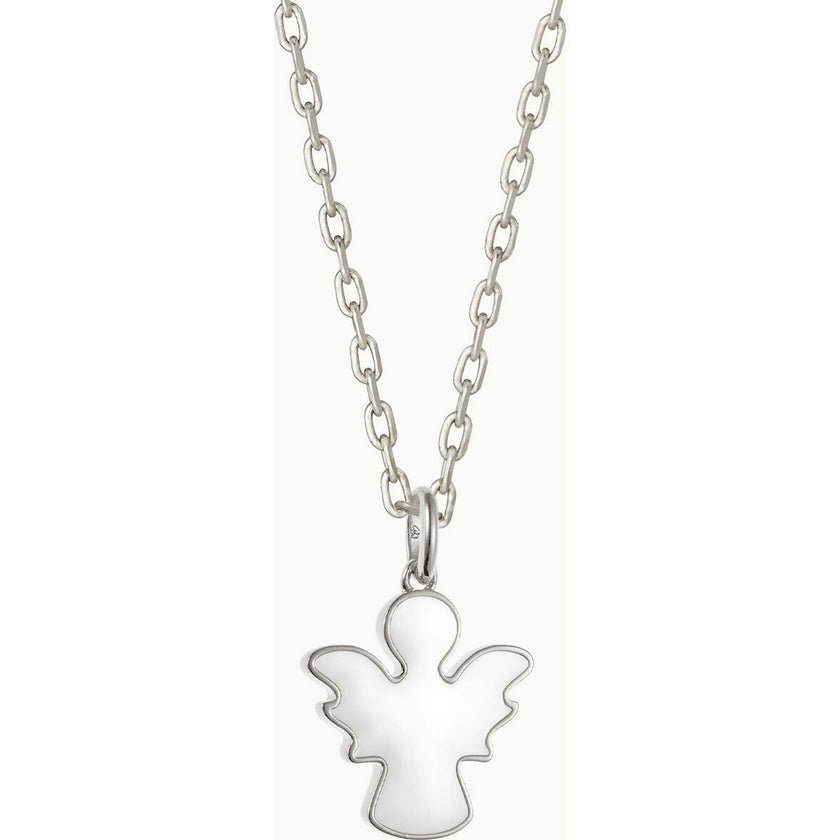 Personalized Christening or Communion Enamel Necklace, Sterling Silver