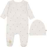 Plush Print Footie & Hat Set