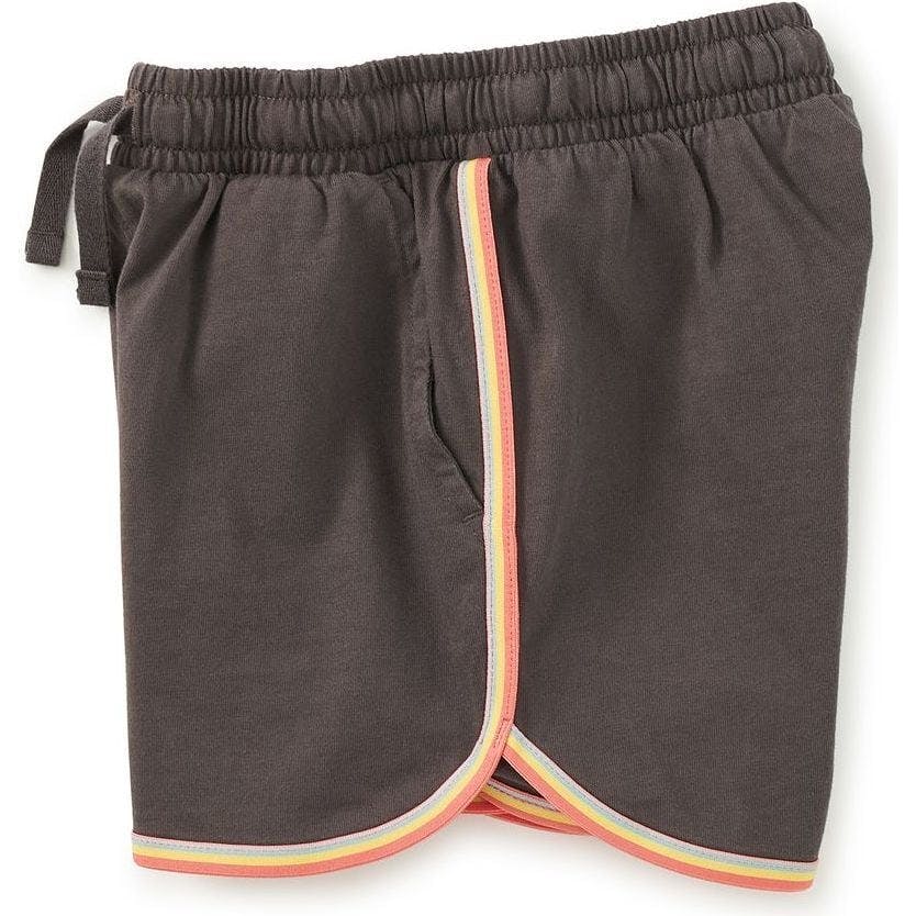 Rainbow Binding Track Shorts, Grey