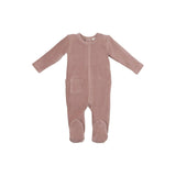 Ribbed Velour Footie