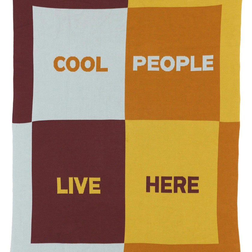 Cool People Live Here Knit Blanket