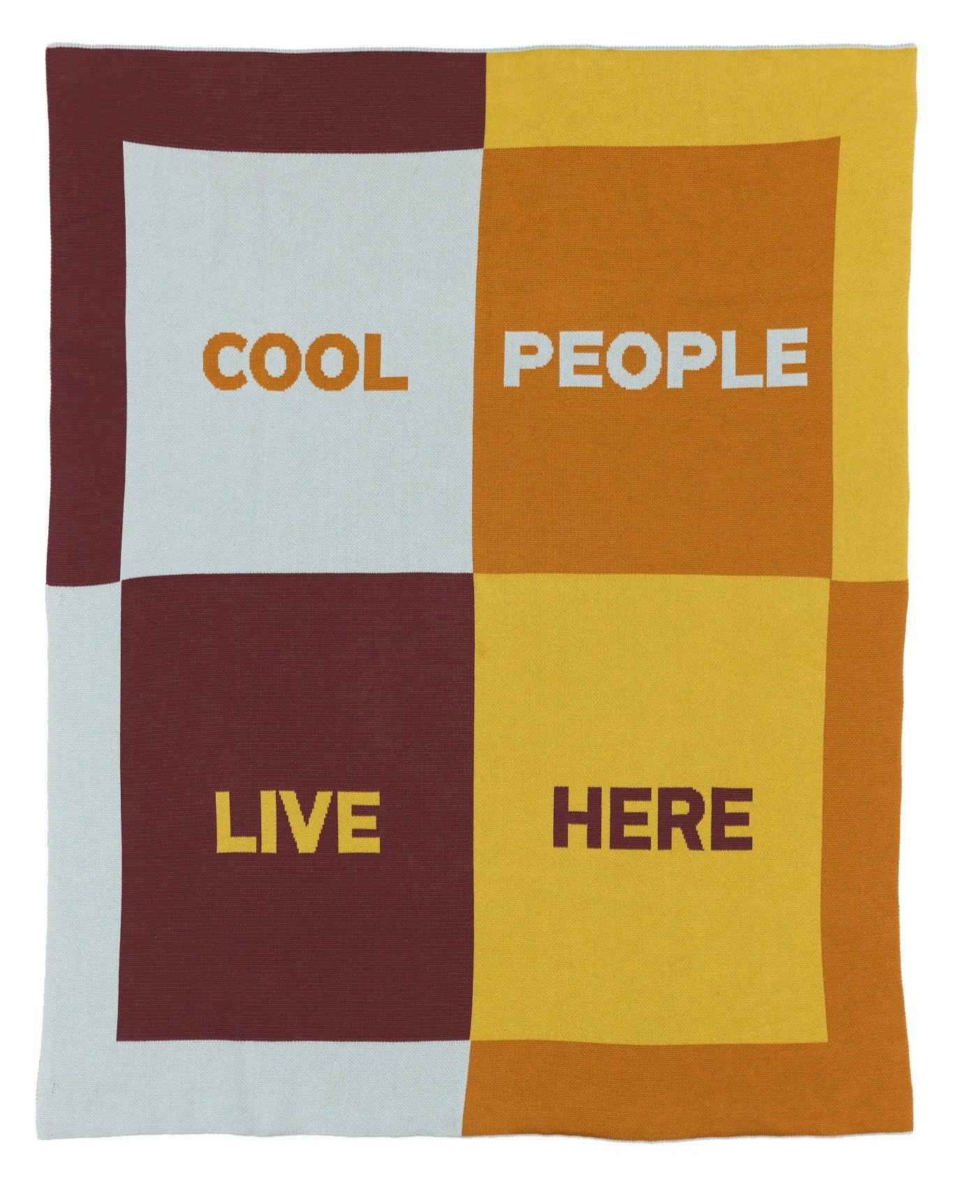 Cool People Live Here Knit Blanket