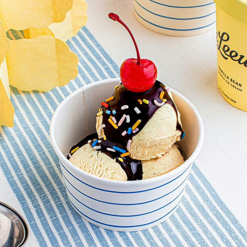 Cobalt Frenchie Striped Treat Cups