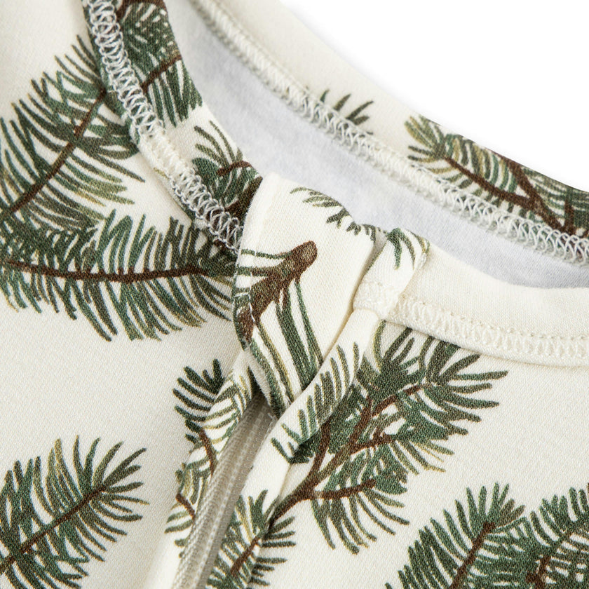 Pine Brushed Zipper Pajama