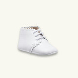 Baby Scalloped Bootie | White Leather