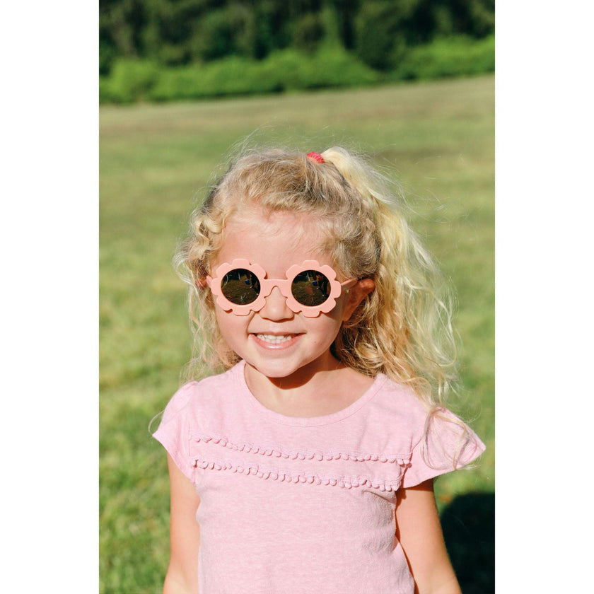 Polarized Flower: Rose Gold Mirrored Lens