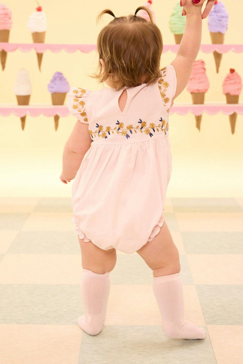 Baby Hattie Romper in Embroidered Spring Floral