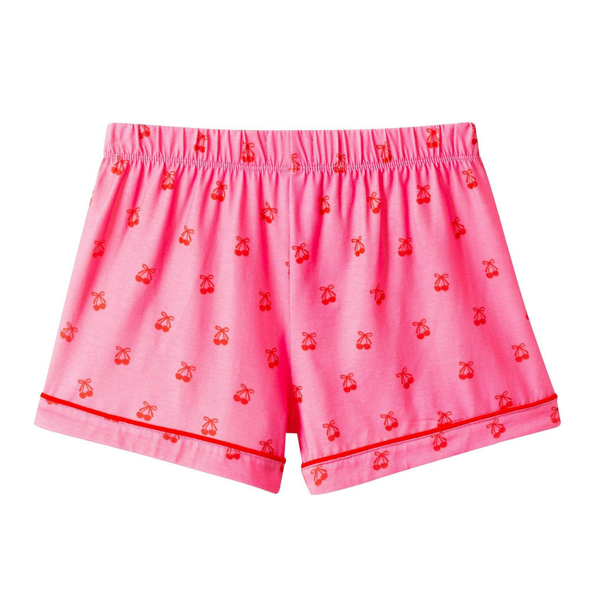Short Sleeve Pink Pajama Set | Cherry Heart