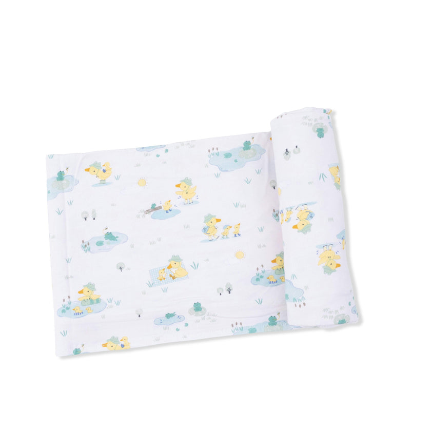 Frog and Duck Pond - Swaddle Blanket