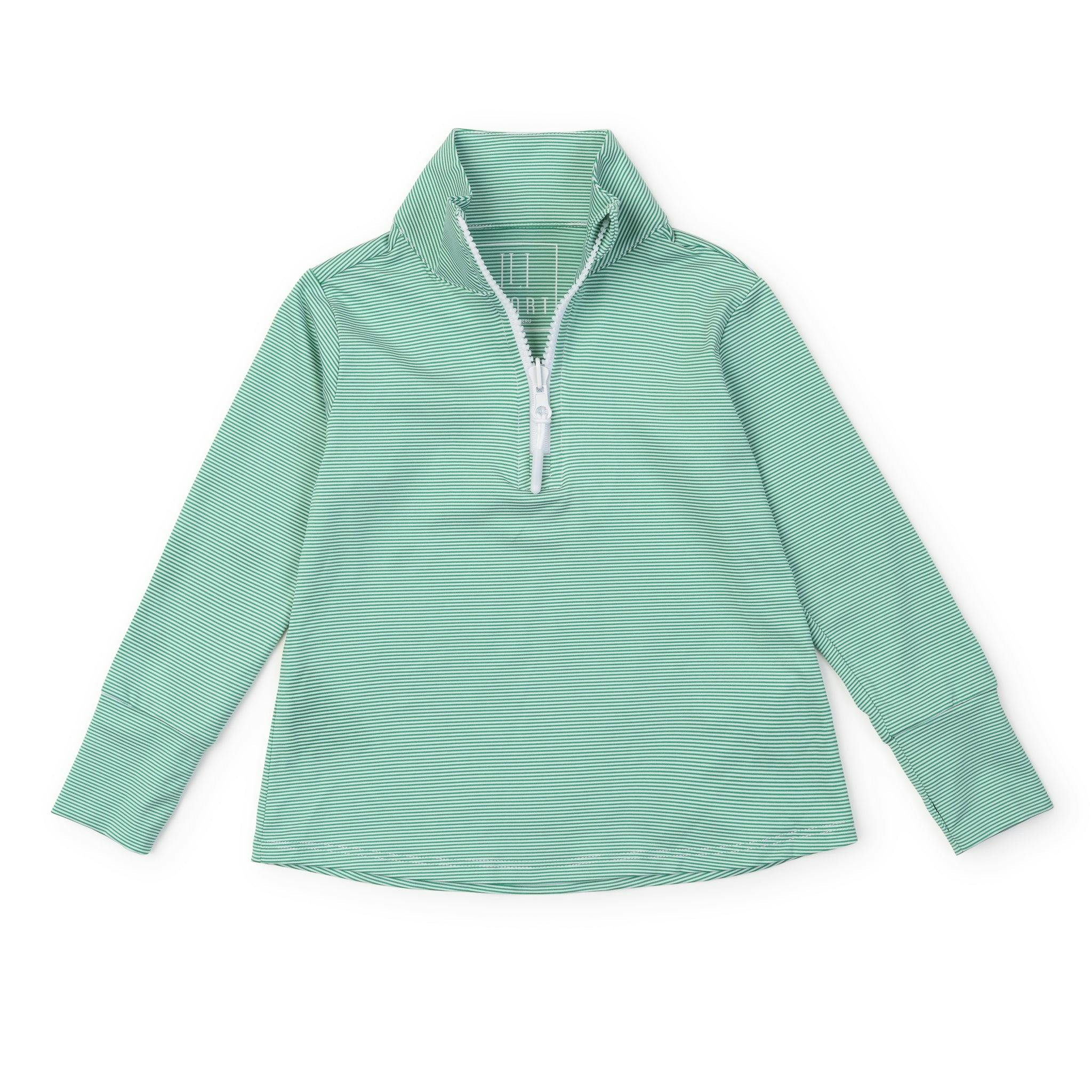 Blair Girls' Performance Pullover by LH Sport - Green Stripes