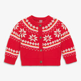 Baby cardigan in fair isle snowflakes