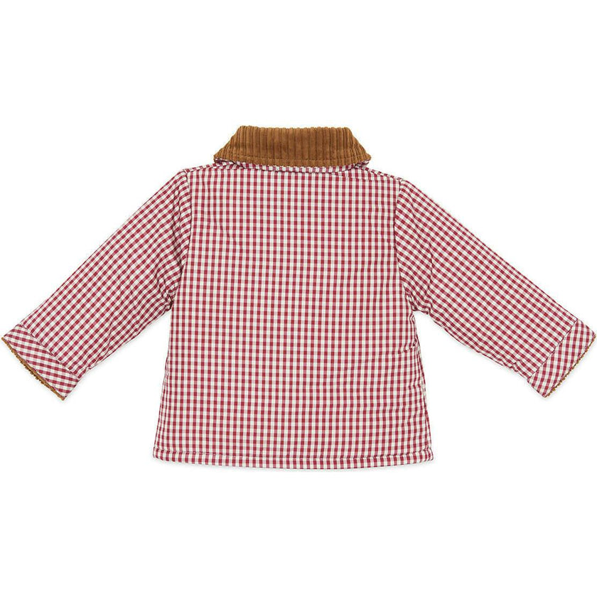 BONTON Marcel Gingham Baby Jacket - Red and White