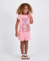 Girls French Terry Top & Short | Glitter Cheetah