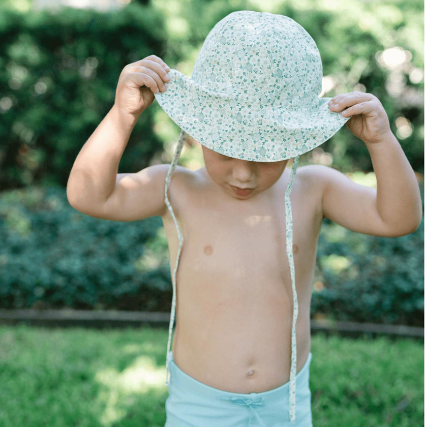 sea marsh floral sun hat