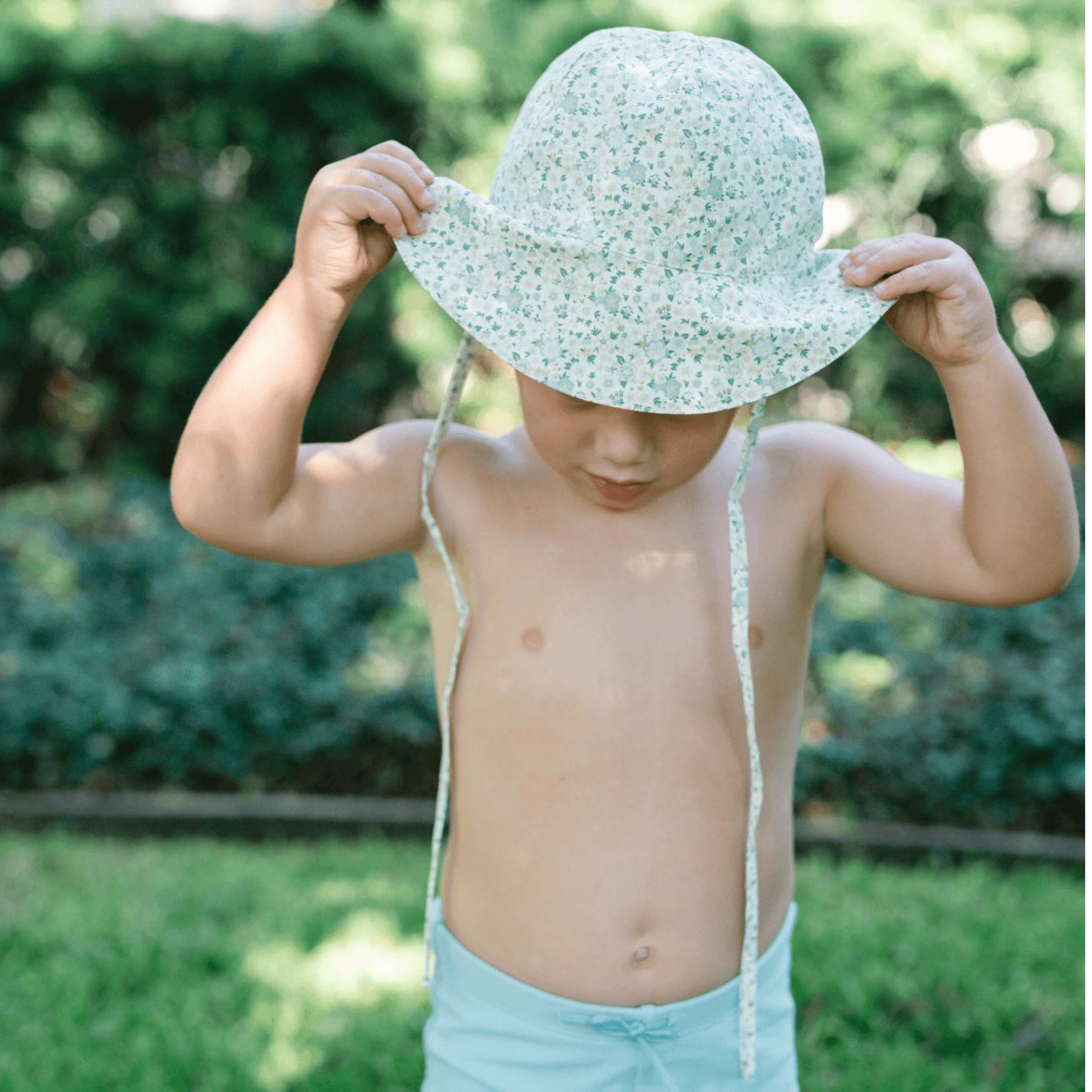 sea marsh floral sun hat