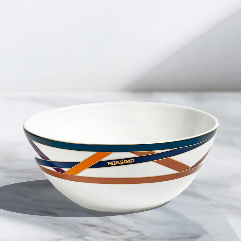 Soup or Cereal Bowls NASTRI Set of 2  Multicolor diam. 5.75", H 2.3"