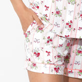 Floral Stripes Bamboo Women's Pajama Short Set