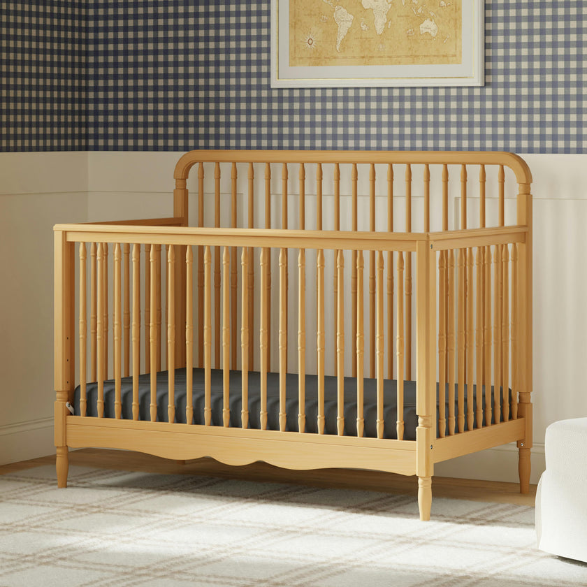 Liberty 4-in-1 Convertible Spindle Crib in Honey
