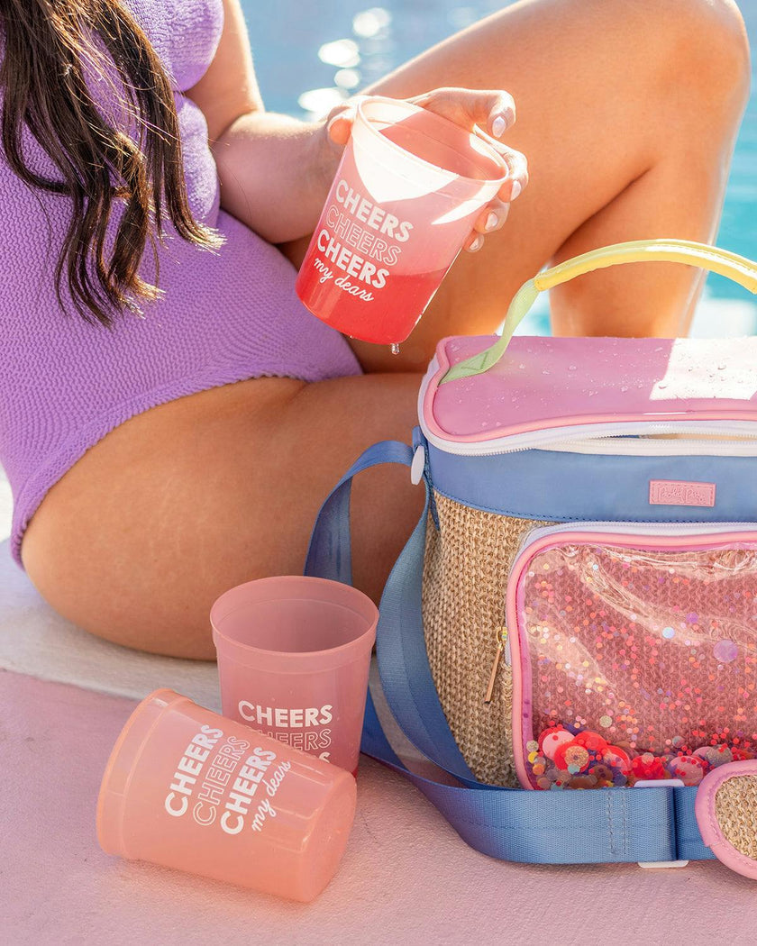 Packed Party Cheers My Dears Color Changing Party Cups 10ct - 15 oz BPA-Free Shatterproof Reusable Cups That Change from Pink to Red with Cold Liquid