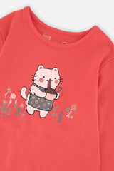 Baby Organic Cotton Long Sleeve T-Shirt Coral Pink