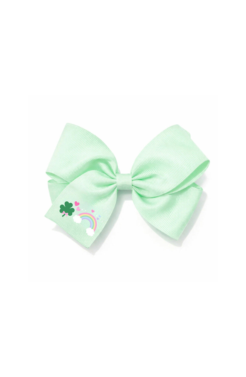 Rainbow Shamrock Hair Bow
