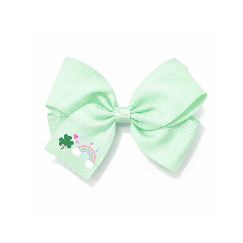 Rainbow Shamrock Hair Bow