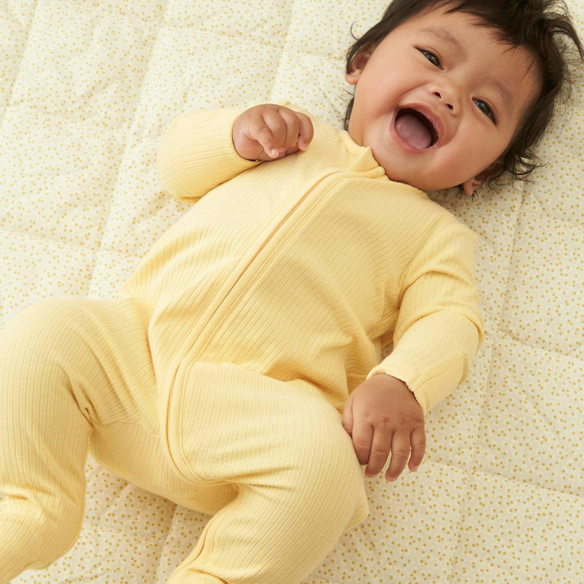 Ribbed Clever Zip Footed Baby Pajamas