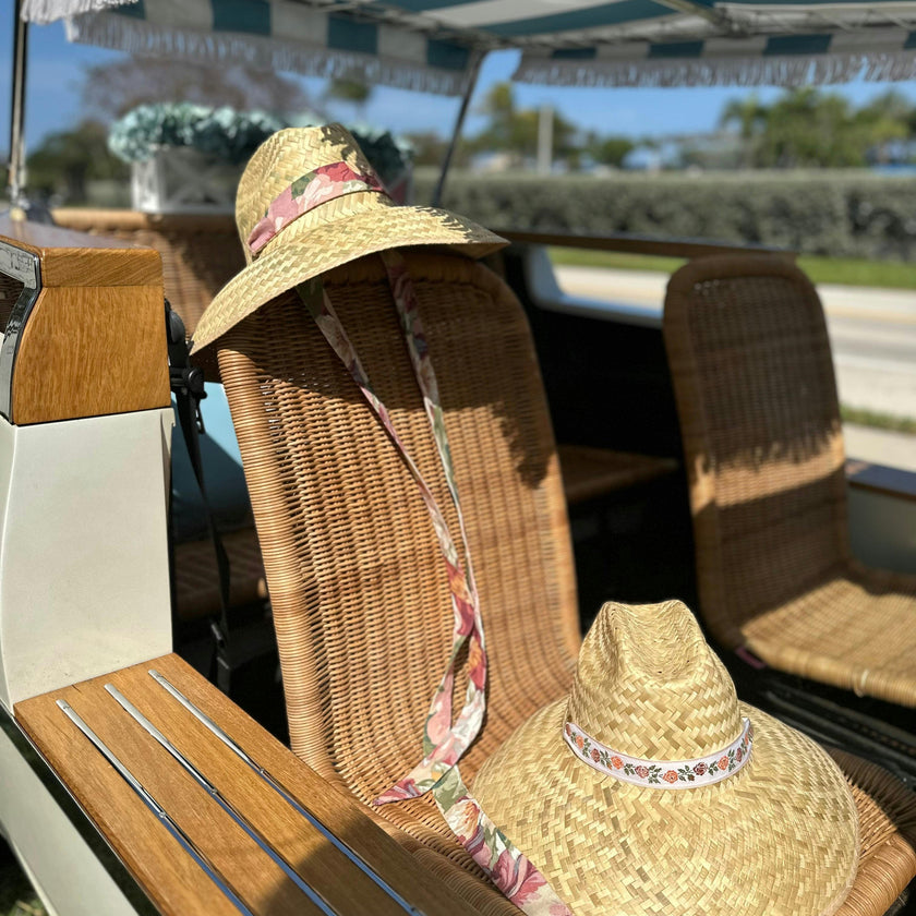 Begonia Sun Hat - Maroon Wide & Short Grosgrain Ribbon