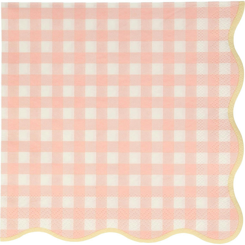 Set of 12 Gingham Large Napkins