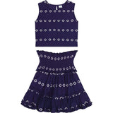 Women's Maribel Embroidered Crop Tank & Skirt Set, Blue