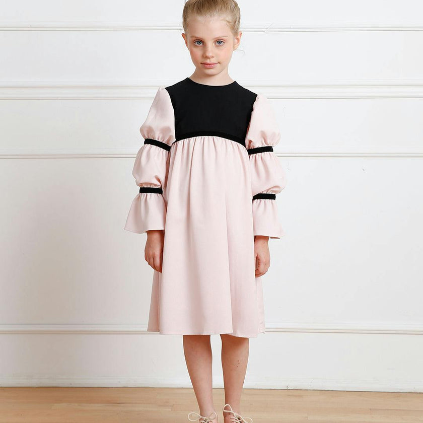 Bella dress (burgundy with golden embroidery blooms)
