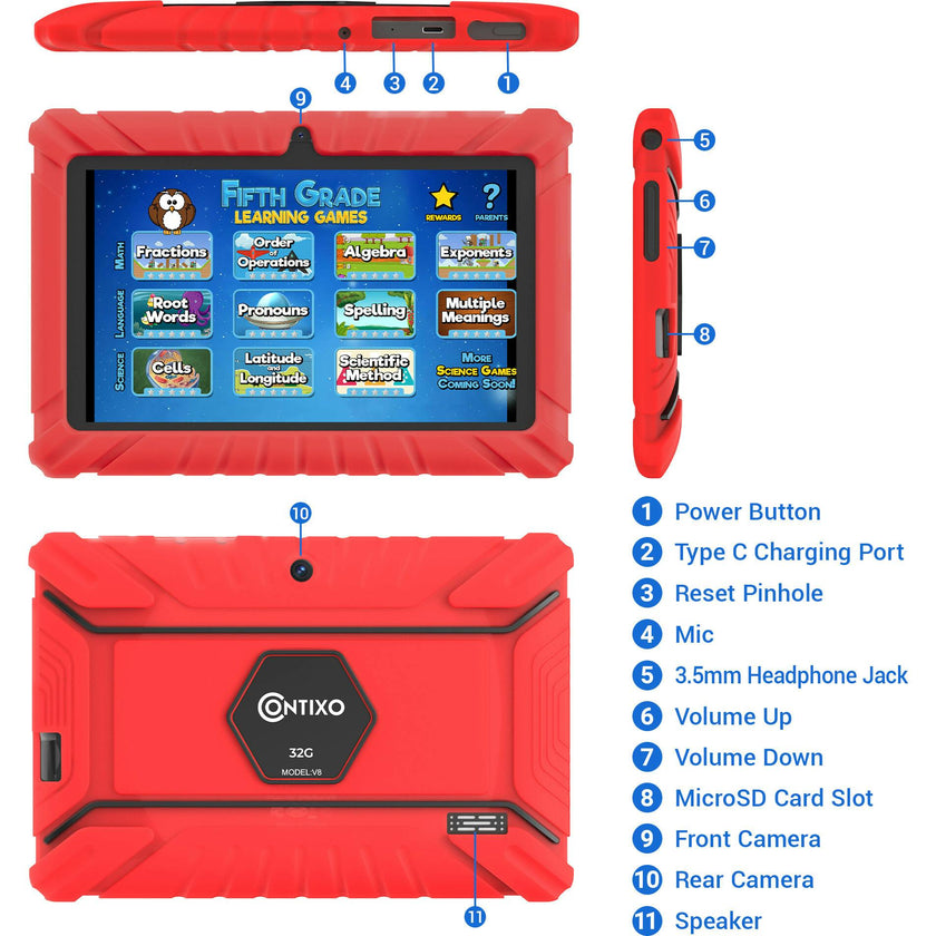 Contixo V8 32GB 7"" Kids Contixo Academy Tablet