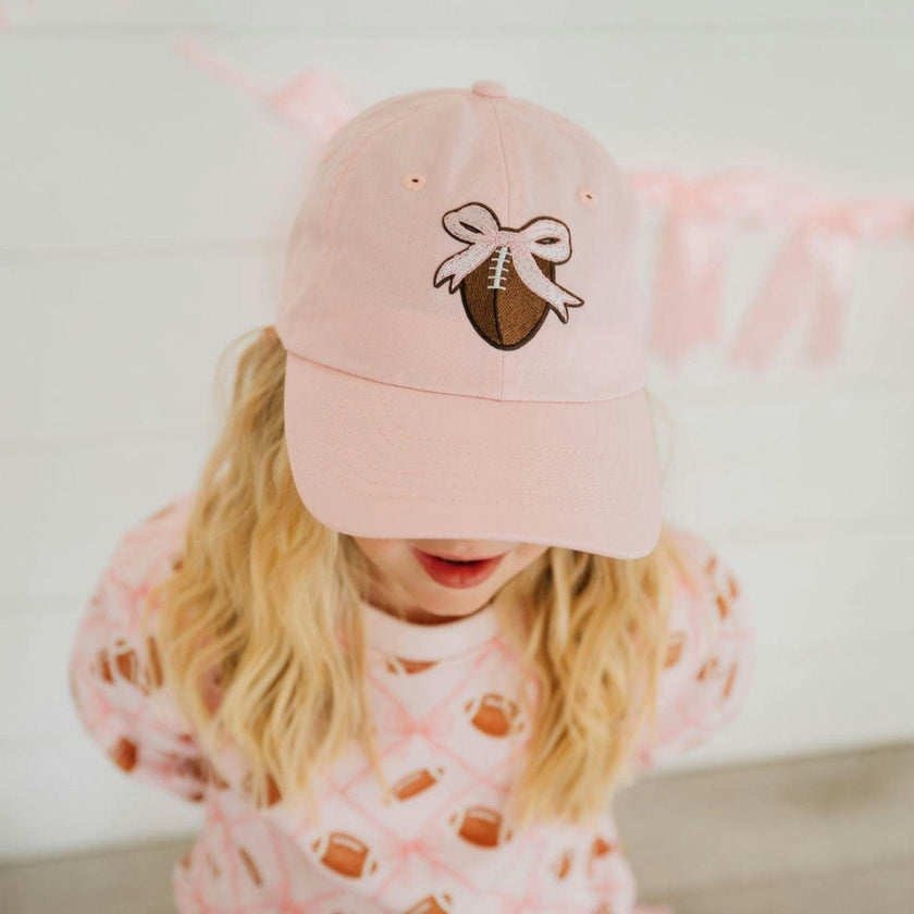 Football Bow Patch Baseball Hat