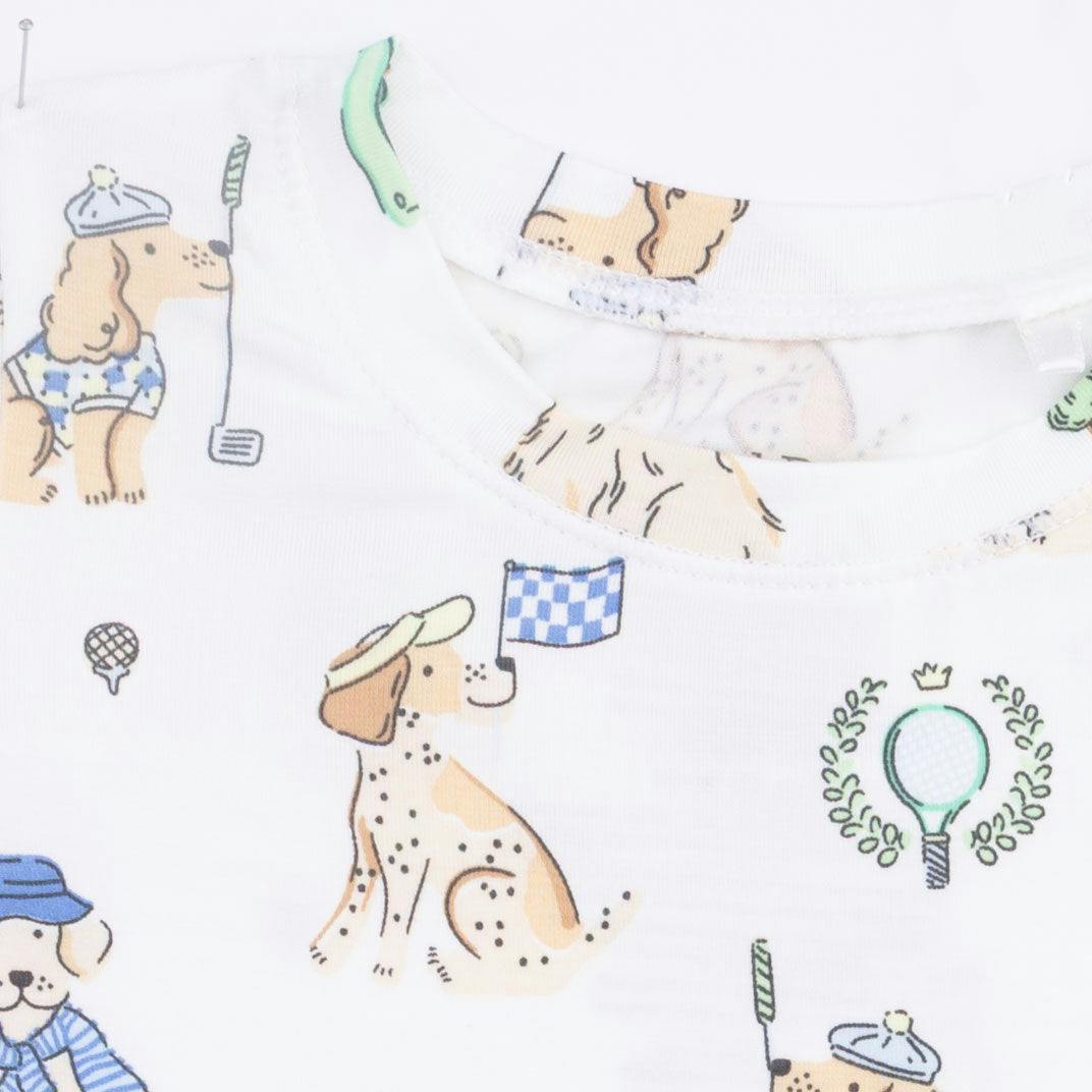 Country Club Dogs Neutral - Short Sleeve Loungewear Set