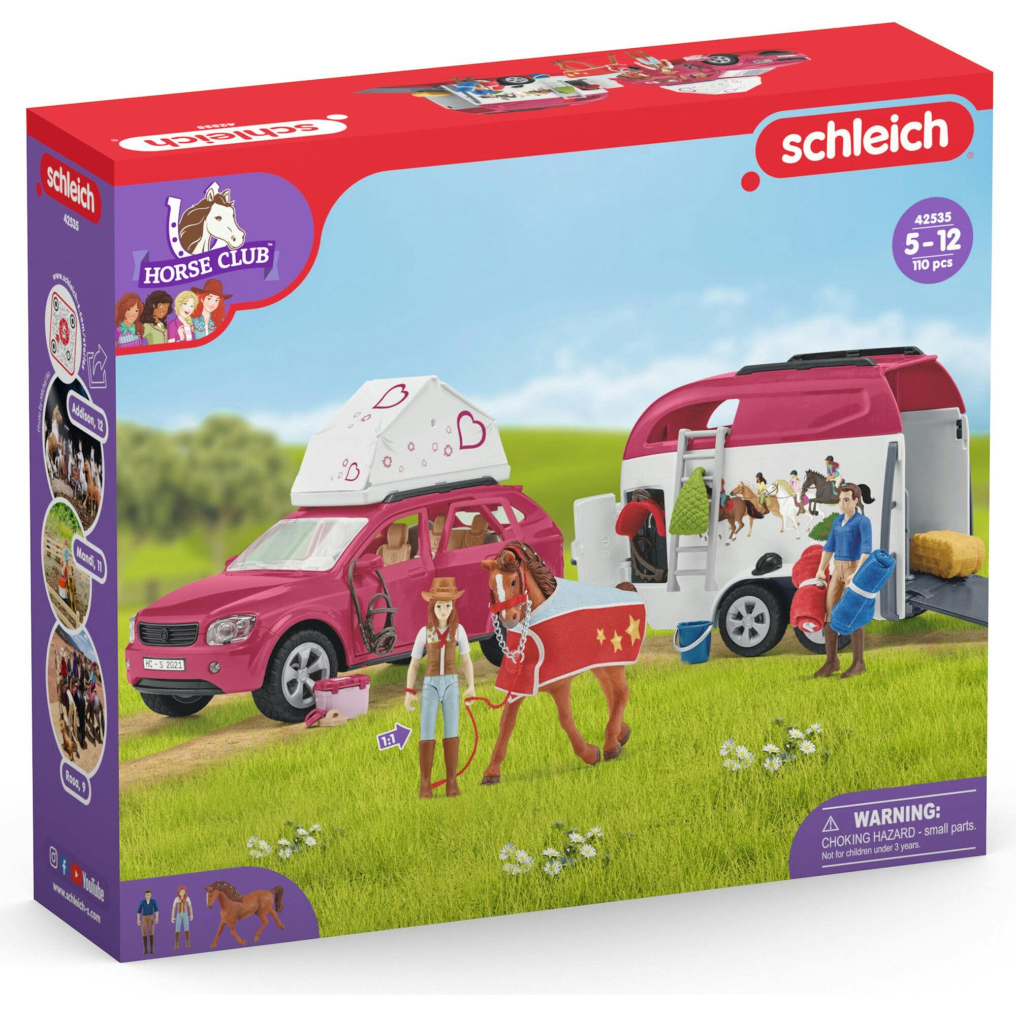 Schleich Club: Adventures With Car & Trailer - 18 Piece Playset
