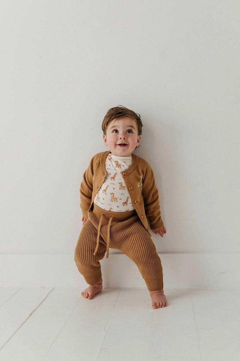 Knit Cardigan in Giraffe