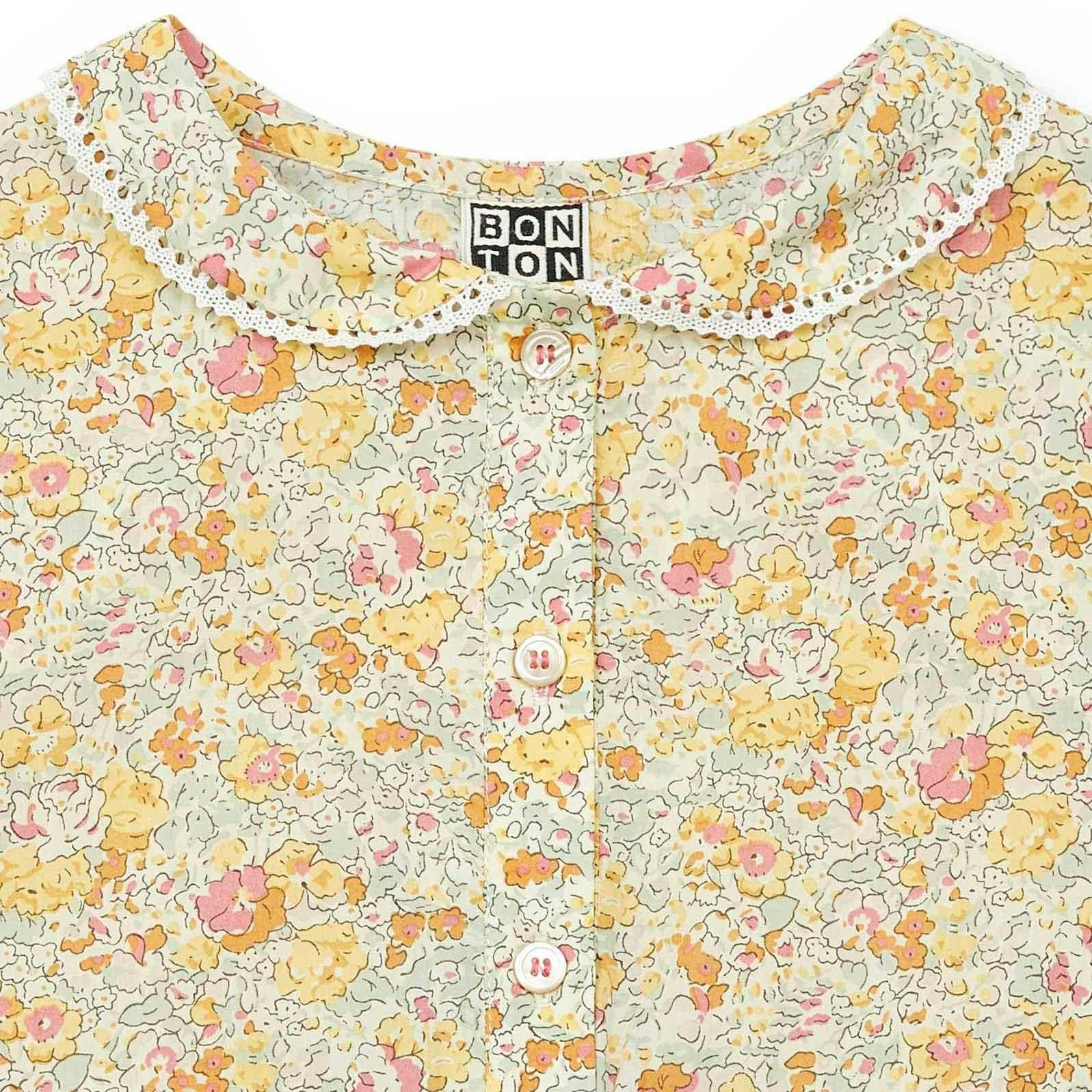 BONTON Enora Yellow Liberty Floral Dress