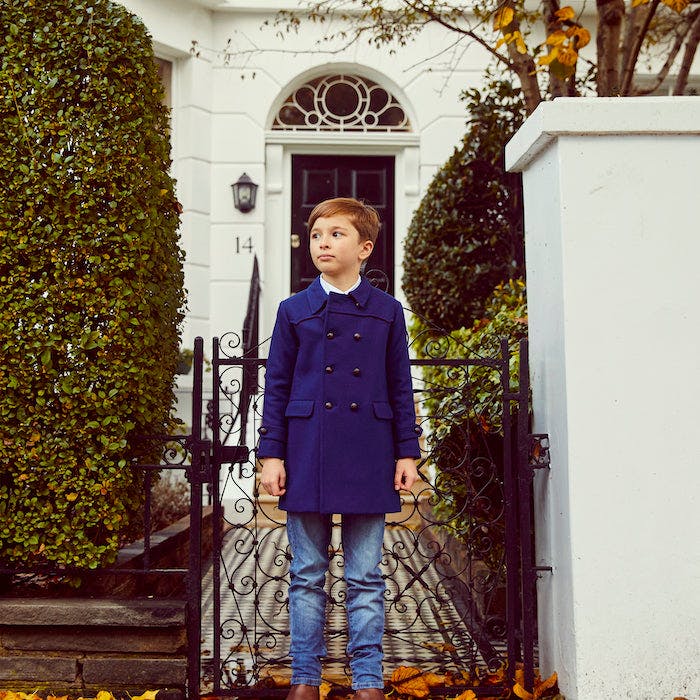 Marylebone Pea Coat - Portland Blue
