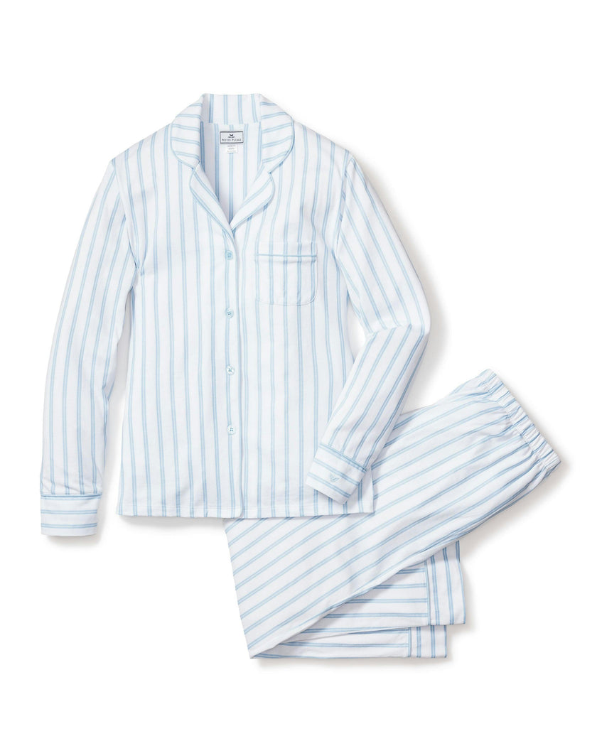 Women's Pima Pajama Set in Periwinkle Stripe